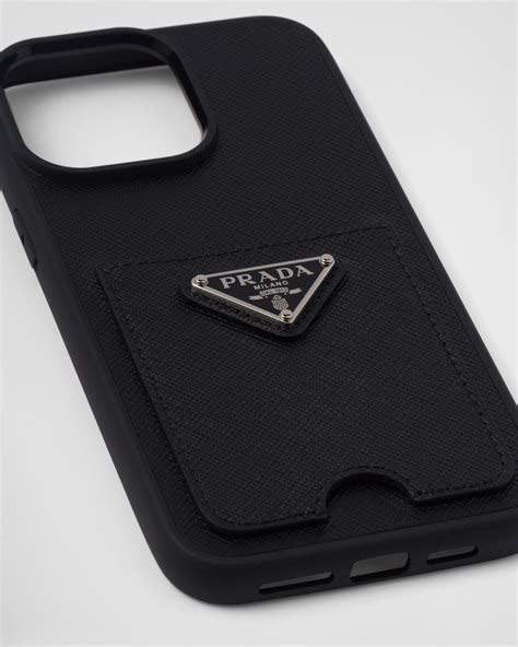 prada phone case iphone 14 pro|Black Saffiano Leather Cover For Iphone 14 Pro Max .